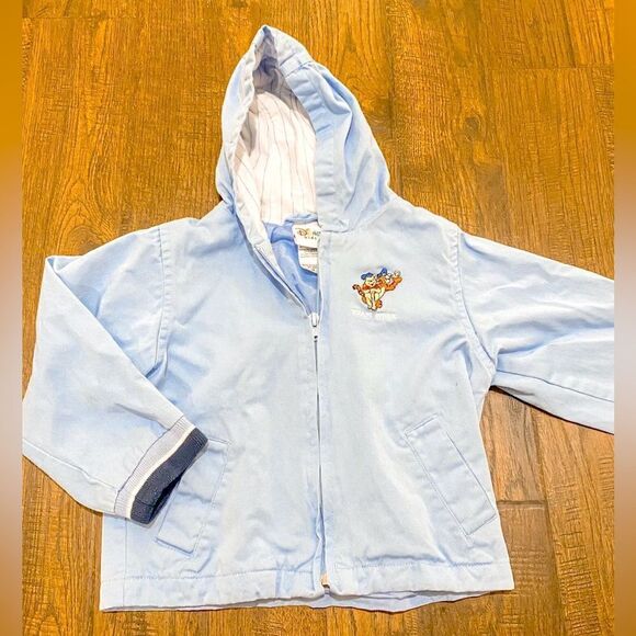 Disney Kids 4T Winnie-The-Pooh & Tigger Jacket Blue Zip Up Pockets Hooded - Picture 1 of 3